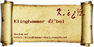 Klinghammer Ábel névjegykártya