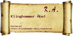 Klinghammer Ábel névjegykártya