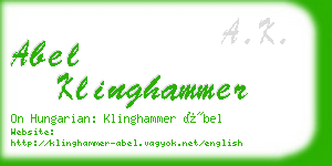 abel klinghammer business card